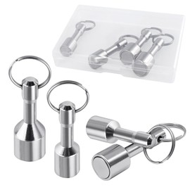 GOLD DEER 4Pcs Keychain Magnets for Testing Brass Mmagnetic Key Holder Keychain Pocket Magnets for Purse Gold Silver Jewelry Ferrous Metals Test Magnet Hanging Keys Holder,D12mm and 15mm