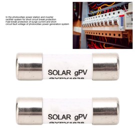 2PCS Solar Fuses,10x38mm 1000V DC Solar PV Photovoltaic Protection Fuse,20kA Fast Acting Ceramic Fuse for Photovoltaic Power Plants and Inverter Rectifier Systems,10 X 38mm / 0.4 X 1.5in