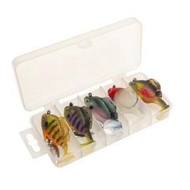 Jig Heads Soft Fishing Lures, 5 Pieces Swimbait Fishing with Hidden Hooks in Bait Box, Freshwater / Saltwater Fishing Lure Artificial Bait for Bass, Pike, Chub, Zander, Fishing Set Fishing Gift for