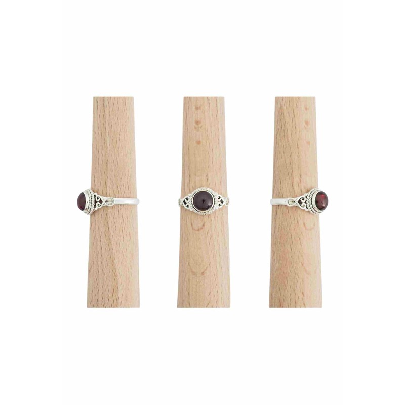 925 Sterling Silver Ring With Garnet, Silver