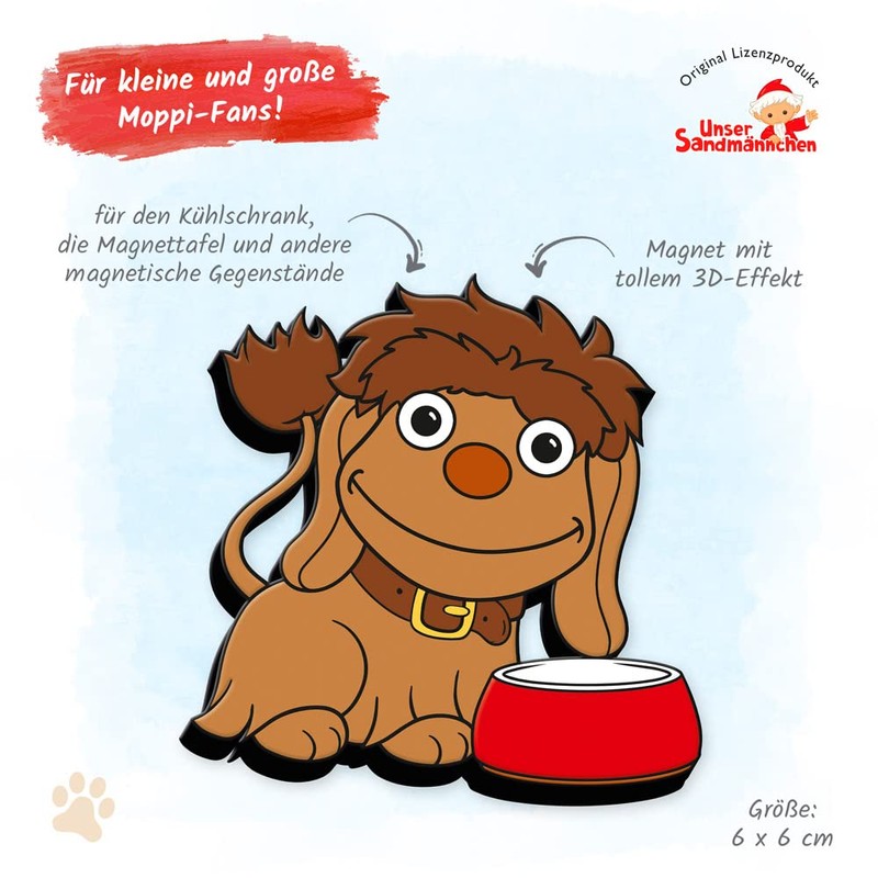 Trötsch Unser Sandmännchen Magnet Moppi: Magnet für Kühlschrank Whiteboards oder