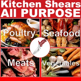 GAIFONGRE Heavy Duty Poultry Shears Scissors,Kitchen Shears for food Heavy Duty,Kitchen Scissors All Purpose,Chicken,Fish,Meat,Easily Separable for Thorough Cleaning,Dishwasher Safe.