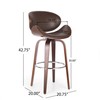 Christopher Knight Home Jakin Upholstered Swivel Barstool - Dark Brown/Walnut