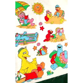 Spectrix Fabric Sesame Street Vintage 1993 "At The Beach" 14" x 18" Square Elmo Cookie $3