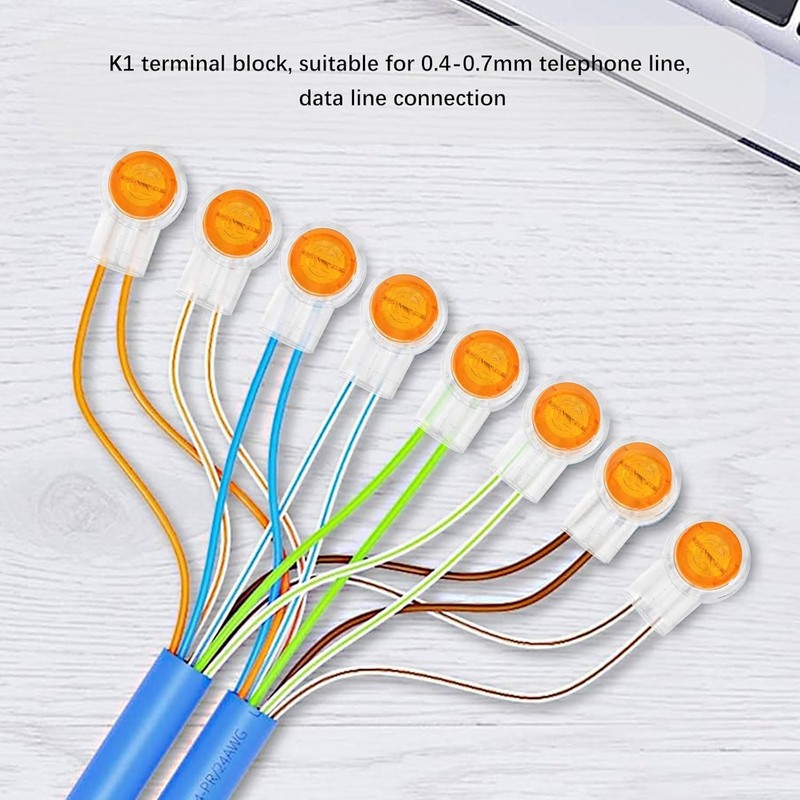 Flycppo Pack of 100 K1 Telephone Cable Connectors, UY Single