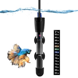 DOMICA 50W Adjustable Aquarium Heater, Submersible Water Heater for Small Fish Tank (8-16 gallons) with Free Thermometer Sticker