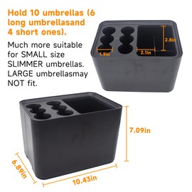 Suoyouman Umbrella Holder, Umbrella Holder for Entryway with Removable Drip Tay,Indoor Outdoor Plastic Umbrella Stand for Long & Folding Umbrella, Parasol, Store 10 Umbrella (Black)