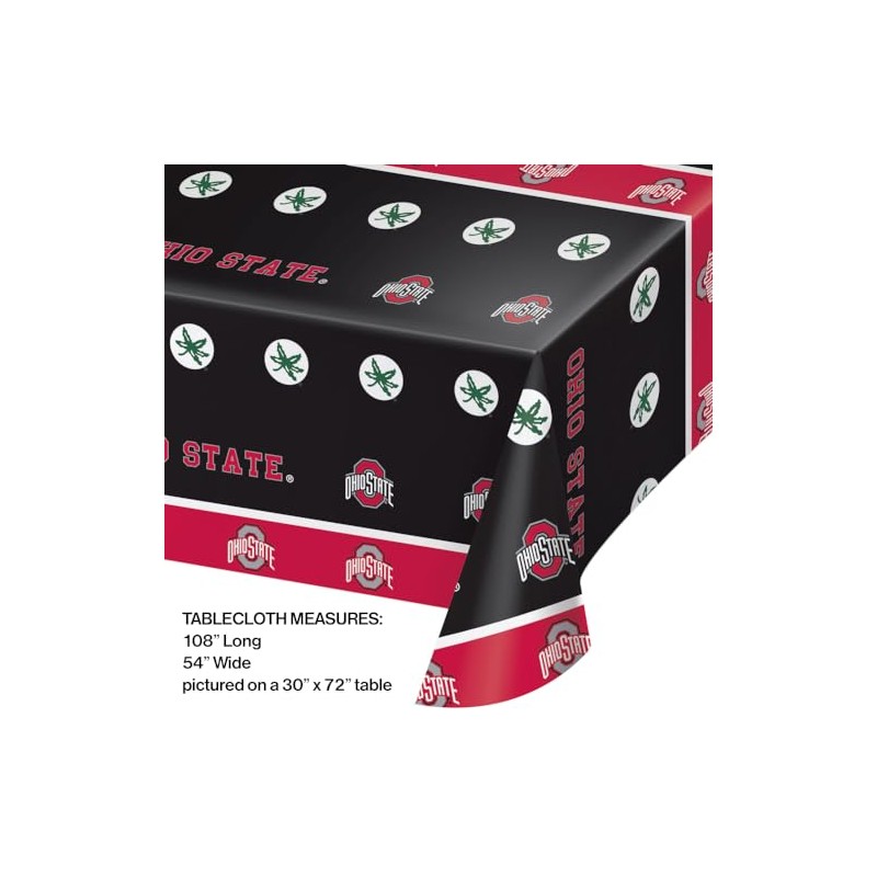 Trendware Ohio State University Plastic Tablecloths, 3 ct