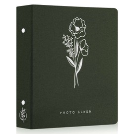 Lanpn Photo Album 4x6 400 Pockets, Linen Photo Albums Holds 400 Vertical Pictures Only Green