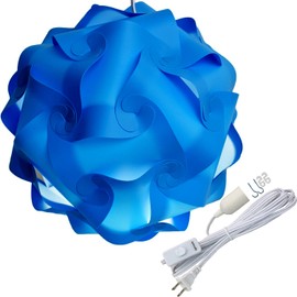 (40 centimeters, Blue) - Lightingsky Ceiling Pendant DIY IQ Jigsaw Puzzle Lamp Shade Kit with 4.6m Hanging Cord (Blue, 40 Centimetres)