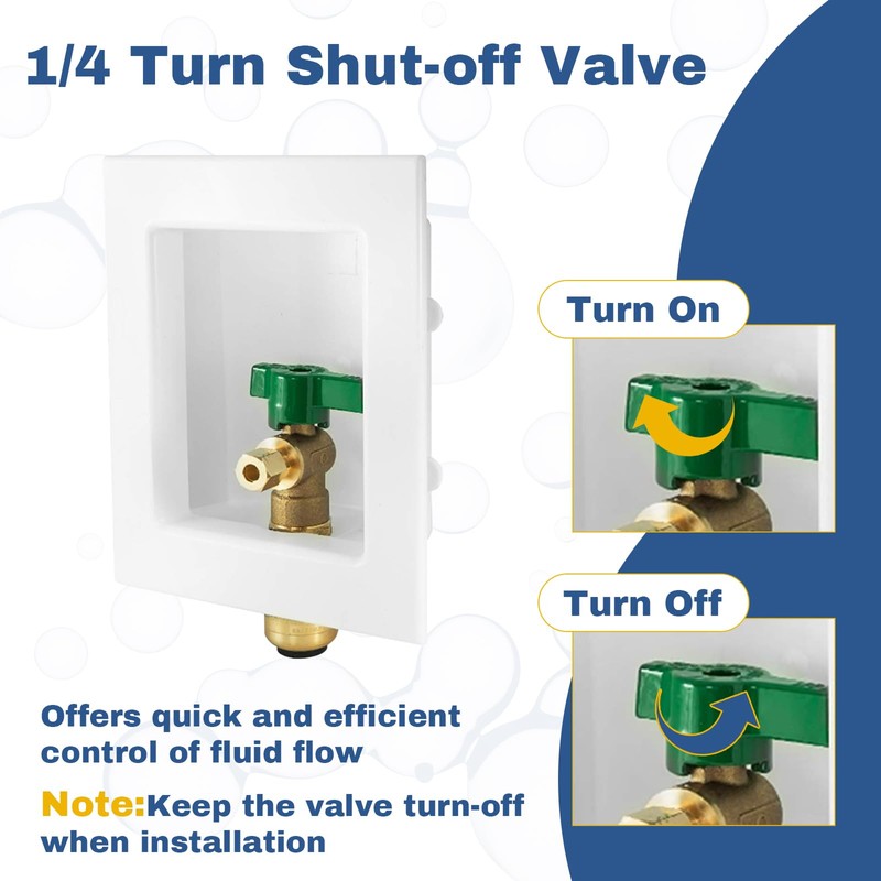 1-PACK GUOFIS Icemaker Outlet Box with 1/2" Push-fit Inlet Connect,