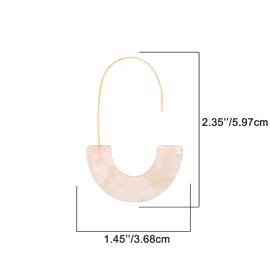 Acrylic Earrings Statement Tortoise Hoop Earrings Resin Wire Drop Dangle Earrings Fashion Jewelry For Women (A White)