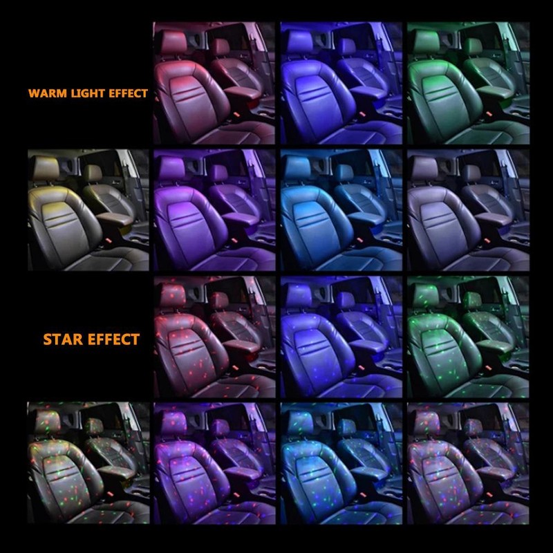 LED Star Light Car Interior Ambient Lights USB Rechargeable LED