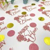 100 Pcs Golden Pink Baby Shower Confetti Scatter Decorations, Flower