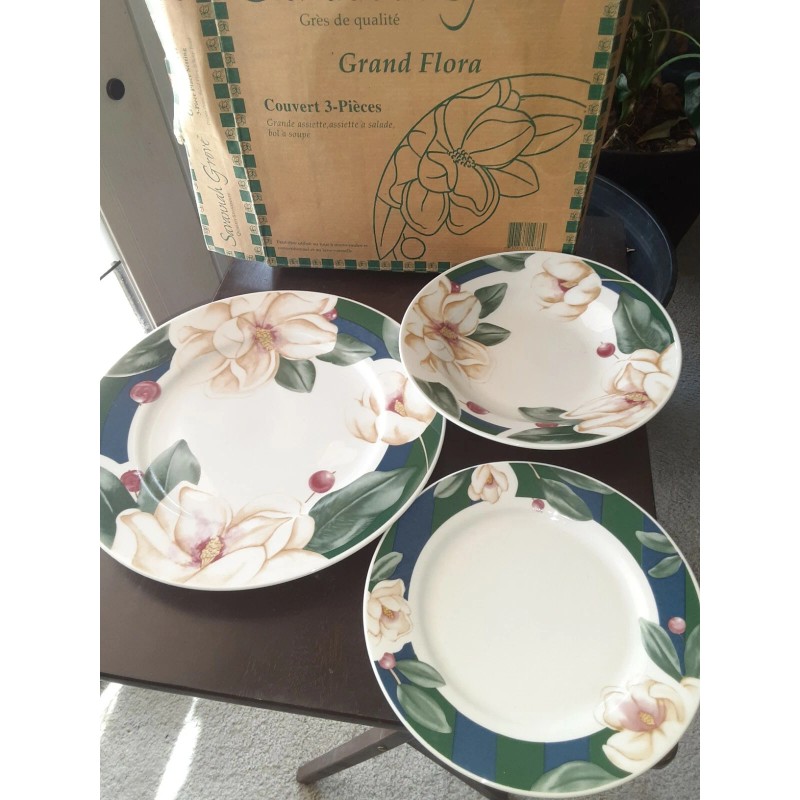 Savannah Grove NIB Savannah Grove Stoneware 3-PC Place Setting Grand