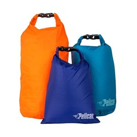Pelican 3-Pack Lite Roll Top Dry Bags - Exodry - Orange - Water Resistant Material - Compact and Lightweight