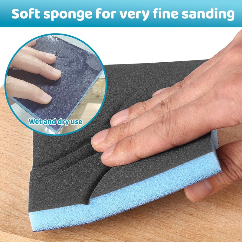 FunnAura 18 Pcs Sanding Sponge Blocks Set, 60/80/100/120/150/180/220/280/320 Flexible Sanding
