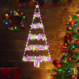 Toodour Multicolor Christmas Lights - 2.65ft Indoor Wall Window Hanging & Outdoor Battery Operated Decorative Lights