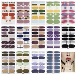 OK! GEL POLISH Nail Stickers Full Size 14 Stickers Polish Manicure Art Self Stick Decor 3D