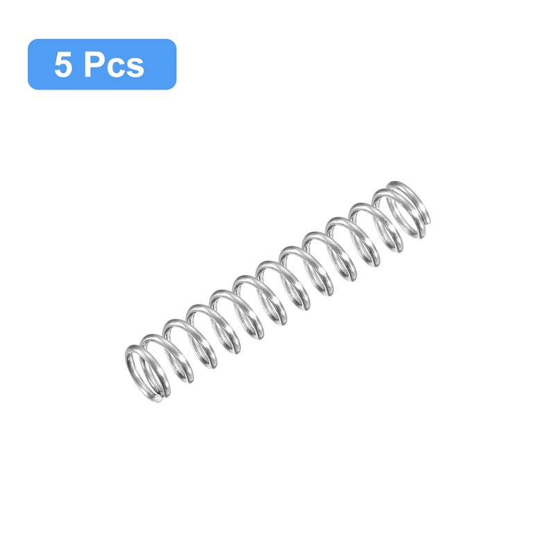 sourcing map Compression Spring, 5Pcs 304 Stainless Steel, 6mm OD,