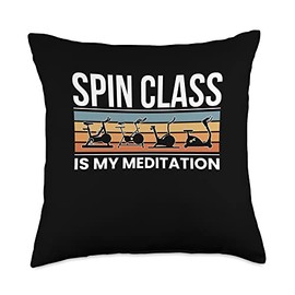 Spin Class Is My Meditaion Spin Cycle Bike Throw Pillow