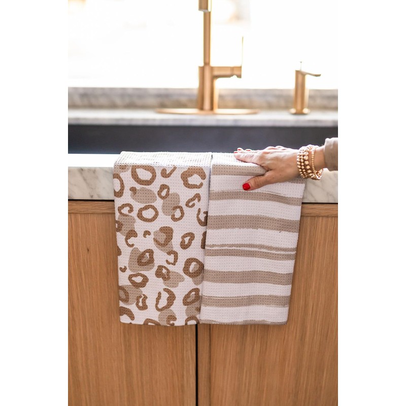 Desert Aqua || 2 Pack || Waffle Weave Microfiber ||