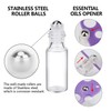 Easytle 96 Pack Essential Oil Roller Bottles 5ml Clear Glass