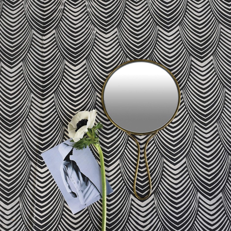 AREOhome 5010-14 Lena Round Hand Mirror, 10.5-inch Height, Brass,6 x