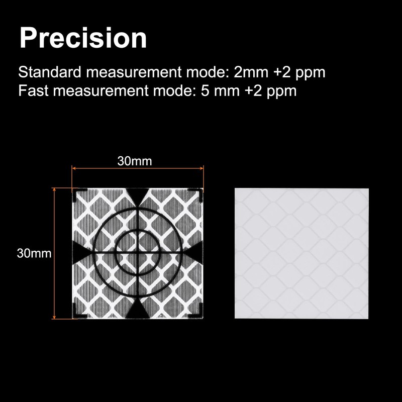 HARFINGTON 30pcs Survey Reflector Sheets 30x30mm Self-Adhesive Reflective Tape Survey