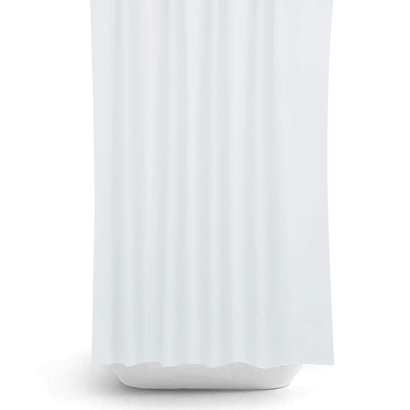 Tropik Home Narrow Width Extra Long White Bathroom Shower Curtain