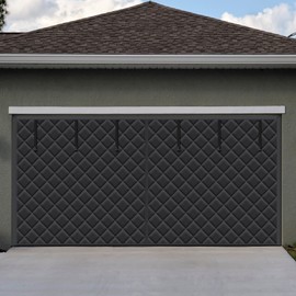 Tingjoo Garage Door Screen Insulation Kit Magnetic Thermal Insulated Door Screen Garage Winter Door Curtain for Car Garage Door Blanket Weatherproof, Windproof, Soundproof(16 x 7 ft)