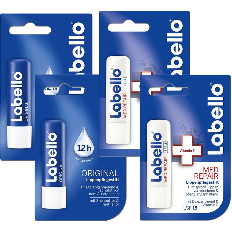 Labello - Juego de 2 B?lsamos Labiales de Cuidado Cl?sico,