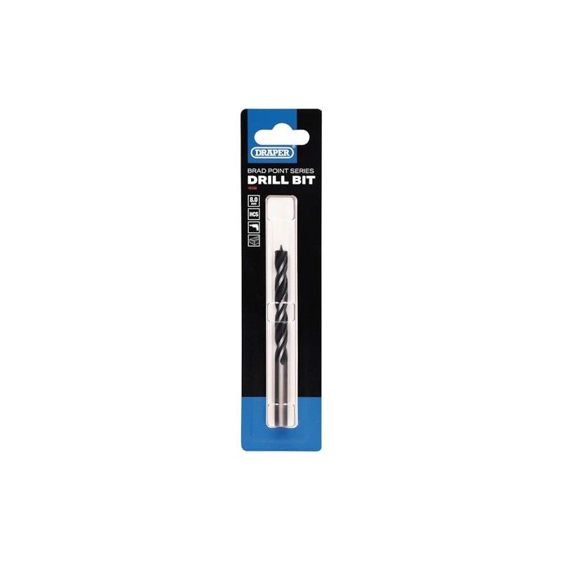Draper Brad Point Drill Bit, 8.0mm x 110mm- 16166 -