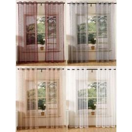 Net Curtain with Eyelets Transparent Plain Decorative Curtain Net Curtain 203522