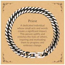 Unique Cuban Link Chain Bracelet for the Dedicated Priest - Inspirational Gifts for Christmas, Easter, and Graduation - Uplift and Enrich Lives