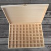 WooDeeDoo Shallow Slim Wooden Box With Clasp | 70 Compartments