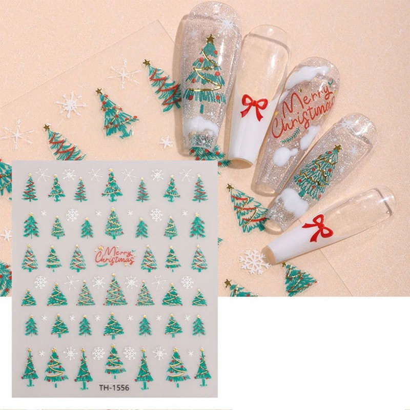 6pcs Nails Stickers Navidad Uñas Tiras De Múltiples Estilos Navidad