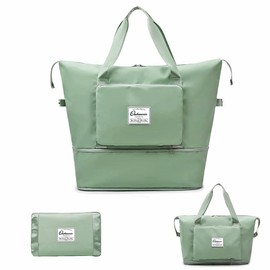 Orshawer Large Capacity Folding Travel Bag, Portable Expandable Lightweight Carry on Bag, Dry and Wet Separation Sports Duffel Bags