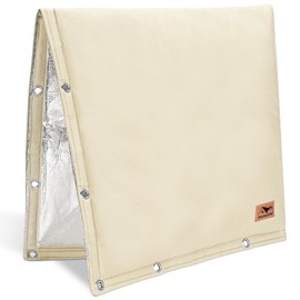 Backflow Preventer Insulation Cover - 2 Way Opening Pipe Insulation Cover for Irrigation Valve, Sprinkler Cover for Outside - Winter Freeze Protection Backflow Cover - 24" W x 24" H, Beige
