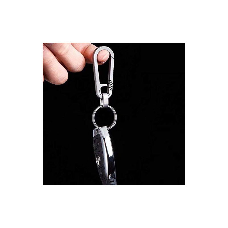 AIXUAN TC4 Titanium Alloy Key Holder with Carabiner Key Ring,