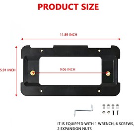 QKWL No Drill Rear License Plate Holder, License Plate Frames for BMW 1/2/ 3/5 / 6/ X Series, 328i 323i 528i M3, with Screws