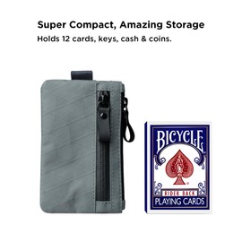 ALPAKA Zip Pouch Slate Grey X-Pac X21 Mens Wallets with Zip RFID Blocking Small Cash and Card Wallet with Carbon Neutral, Weatherproof Fabrics, YKK Zipper, EDC Pouch for Men Travel