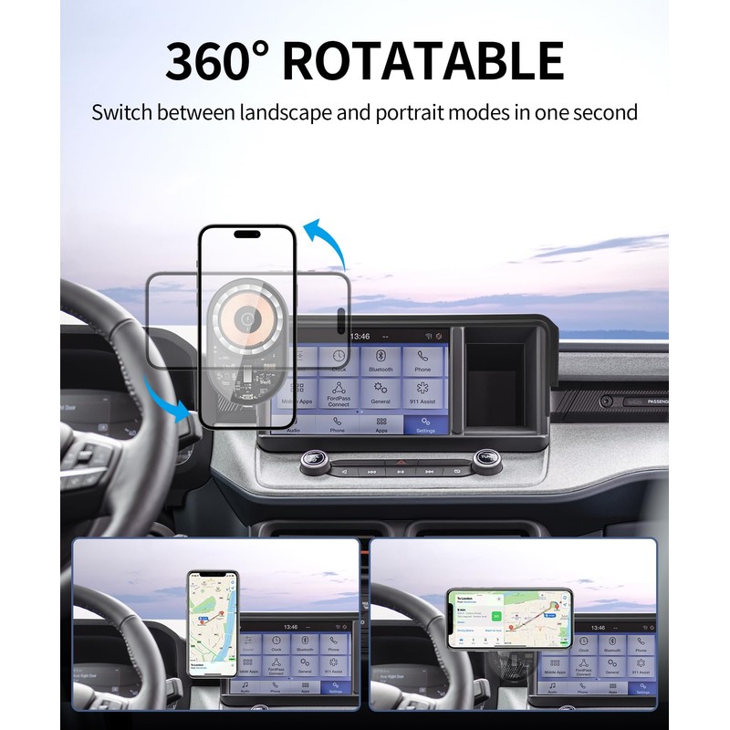 Masergogo Wireless Charging car Phone Holder for Ford Maverick 2022-2024
