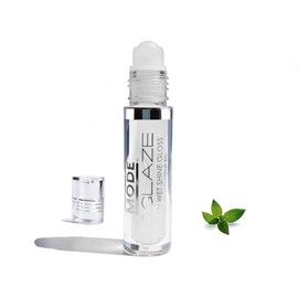 MODE Lip Glaze Flavored Lip Gloss PEPPERMINT Delicious Natural Peppermint Oil, Roll On Nourishing Wet Shine, Hydrating Moisturizing Skincare Fruit Oils, Made in NY USA