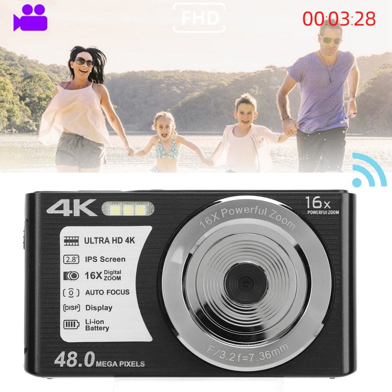 4K Digital Camera 48MP 2.8 Inch 16X Digital Zoom Portable