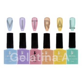 Lé Mussa Gama De Gel Uv Para Uñas  Efecto Vitral Gelatina 6 Piezas