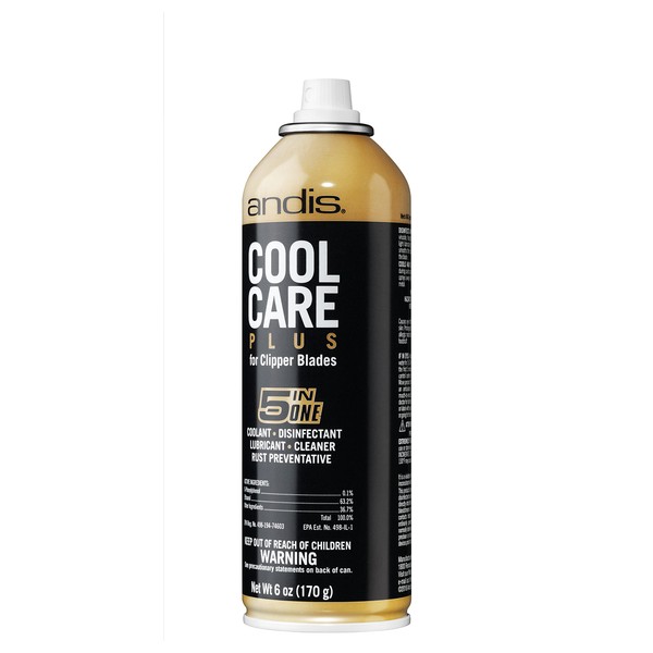 Andis Cool Care Plus 5-in-1 Clipper Spray-6oz Can, 6 Ounce (Pack of 1), Black