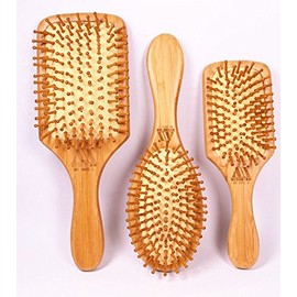 Bamboo Hair Brush Pneumatic Massage Comb Small Spherical Wooden Pins healthy