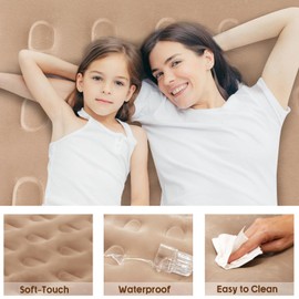 CALEN Queen Air Mattress with Electric Built in Pump, Luxury Double High Inflatable Mattress for Camping, Home&Guests, 18" Blow up Airbed- Fast Inflation/Deflation - 650lb MAX