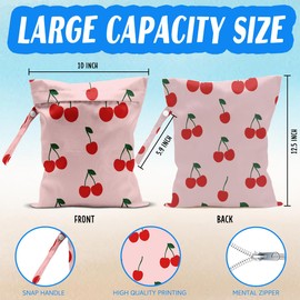 HDHBP Beach Essentials, Wet Bag for Swimsuit Dirty Clothes Yoga Gym Diaper, Wet Dry Bag, Beach Vacation Essential for Travel Poor Bathing Summer Cherry Gifts